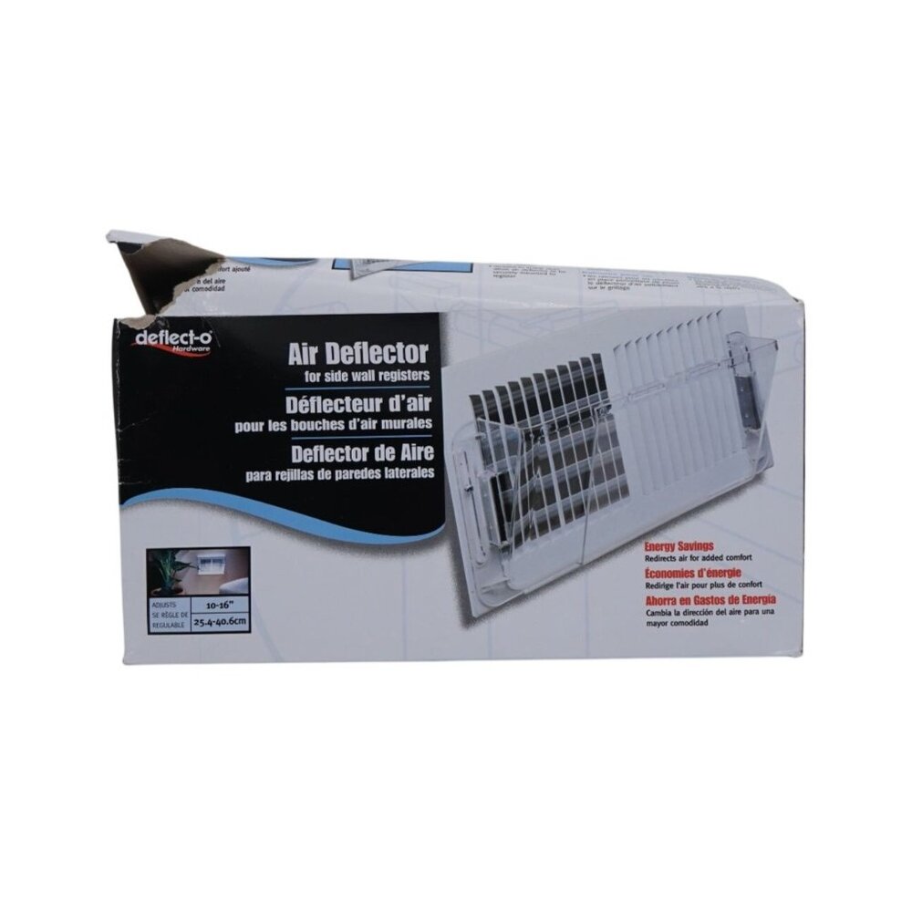 Deflect-O Adjustable Air Deflector for Side Wall Registers, 10"-16" – Damaged Pa